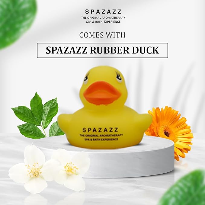 Spazazz Hot Tub Aromatherapy Bath Salt Crystals 2 Pack- Happy and Naked Therapy 19 oz Jars Plus a Spazazz Rubber Duck- Relaxing Hot Tub Aromatherapy Bath Salts- Safe for All Spa and Hot Tub Equipment