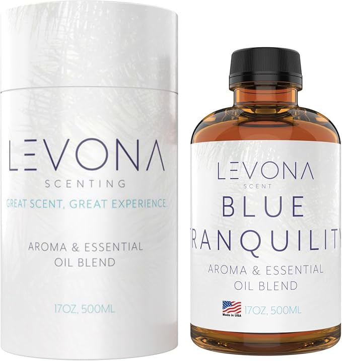 Levona Scent Pure Essential Oils: Blue Tranquility Aromatherapy Oils - Home Luxury Scents for Diffusers For Home, Hotel & Office - Scented Fragrance Oil Blends - Essential oil for Humidifiers - 500 Ml
