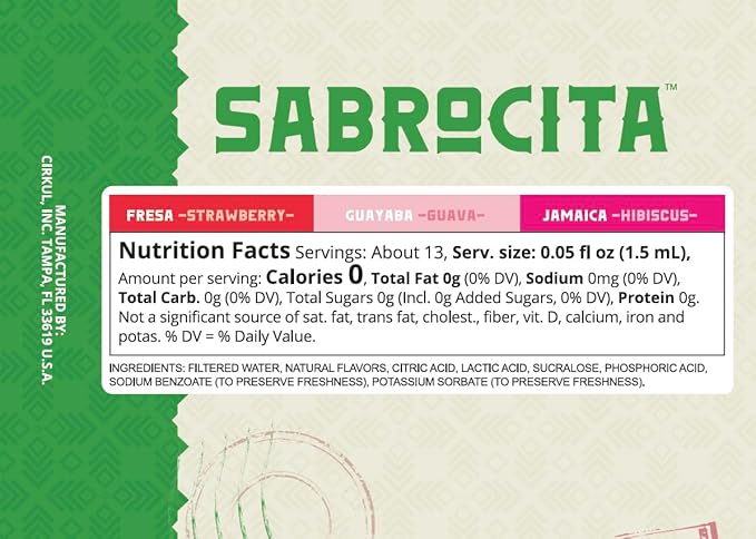 Cirkul Sabrocita Flavor Water Variety Pack, Makes 36 Drinks, No Sugar, Zero Calorie Drink Mix, (2 Strawberry, 2 Guava, 2 Hibiscus)