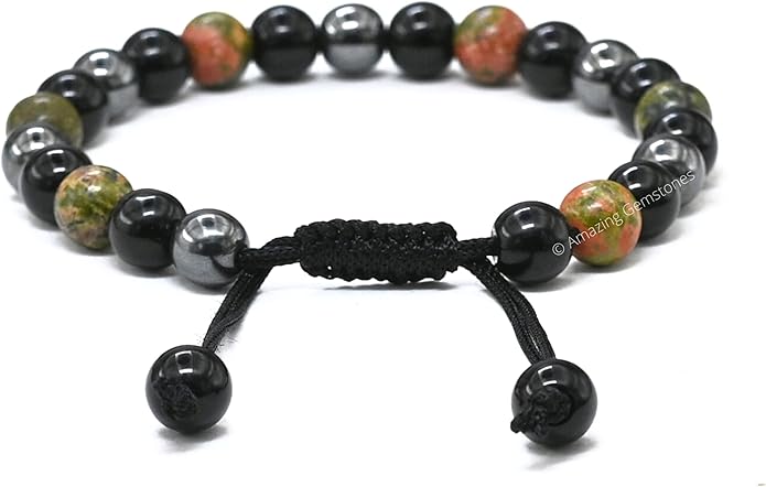 Natural Healing Crystal Bracelet for Women - Mens Bracelet Energy Balancing Gemstones Set - Adjustable Stone Bead Bracelet for Men and Women - Chakra Crystal Therapy Accessory, Meditation