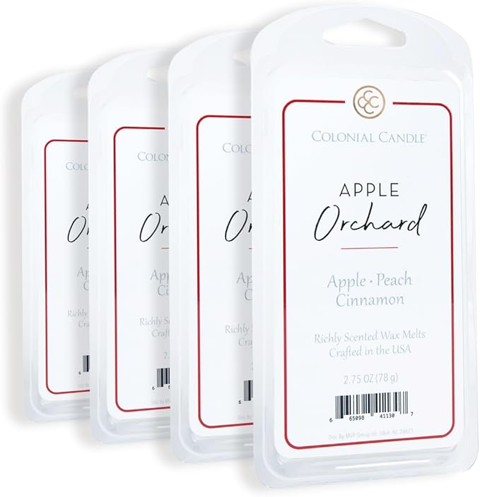 Colonial Candle Apple Orchard Wax Melts, Wax Melt Warmer Cubes, Long Lasting Scented Wax Warmer Cubes, 4 Pack, 6 Cubes Each - Made in The USA