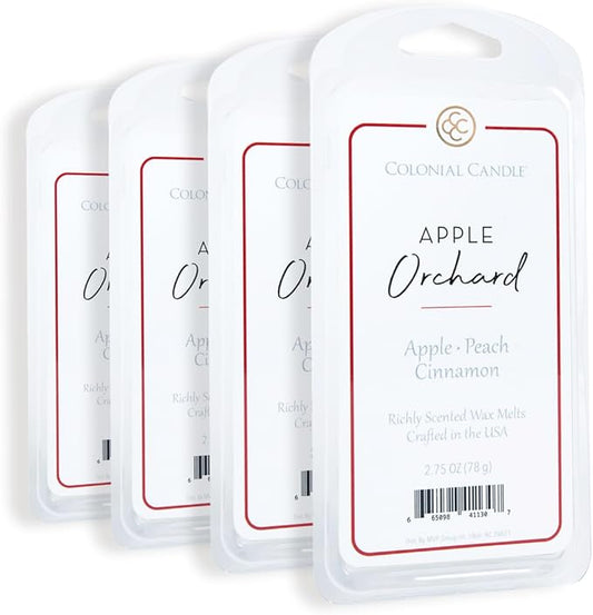 Colonial Candle Apple Orchard Wax Melts, Wax Melt Warmer Cubes, Long Lasting Scented Wax Warmer Cubes, 4 Pack, 6 Cubes Each - Made in The USA