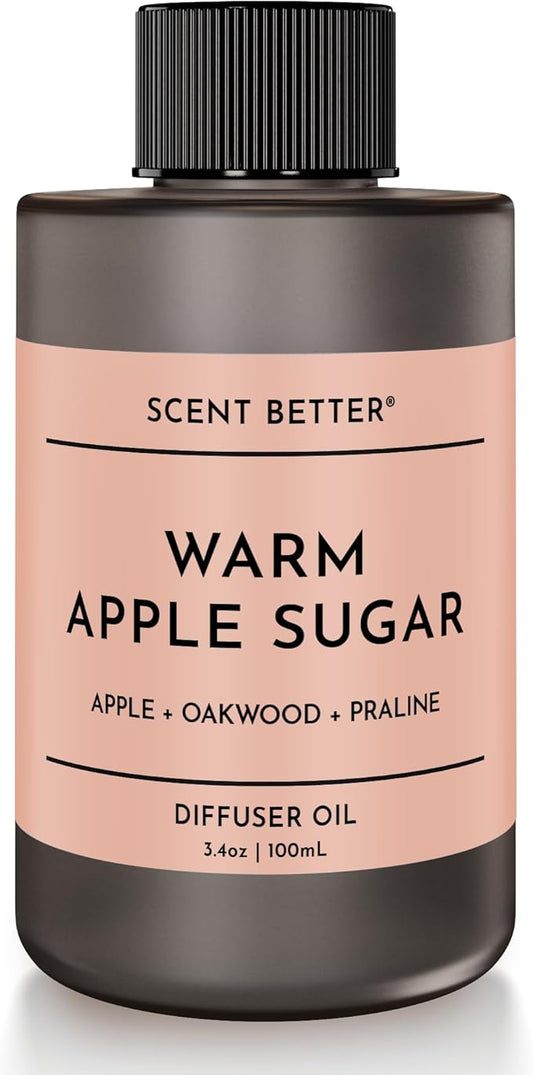 Scent Better Warm Apple Sugar Aroma Essential Oil Blend: an Aromatherapy Blend of Apple, Oakwood, and Praline for Ultrasonic Diffusers & Nebulizers (3.3 Fl Oz, 100 mL)