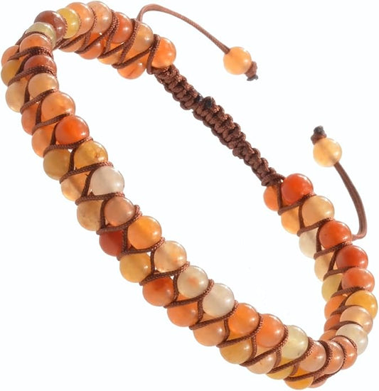 MASSIVE BEADS Double Layer Natural Chakra Healing Power Crystals Macrame Bracelet Yoga Stone Beads Gemstone Meditation Relax Anxiety Bangle for Unisex Women Men