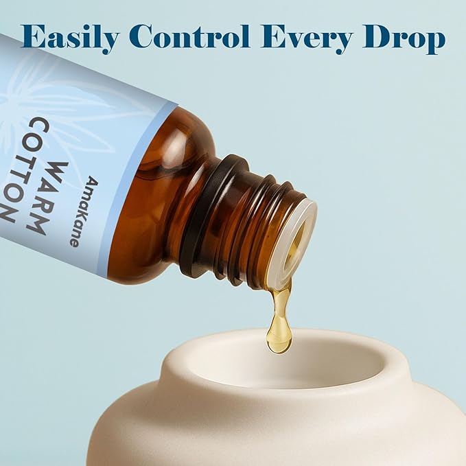 AmaKane Warm Cotton Fragrance Oil 30ml, Clean Essential Oil for Diffuser, Premium Scented Oil for Home, Long-Lasting Laundry Aromatherapy Oil for Candle, Soap & DIY Making