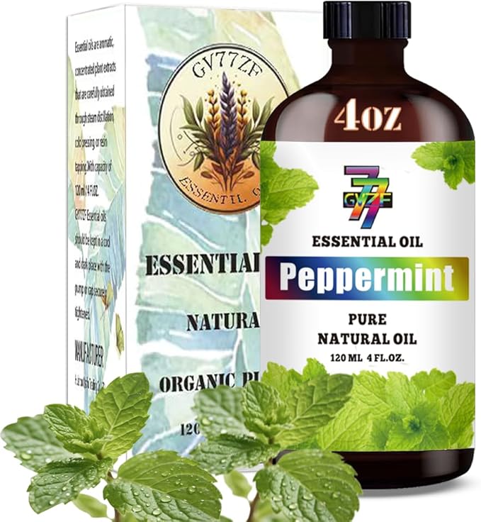 Peppermint Essential Oil (4 oz/120 ml) — Peppermint Oils for Aromatherapy, diffusers, humidifiers, Home fragrances, DIY Skincare, soap Making, DIY Candle, Relaxation, Yoga, and Meditation