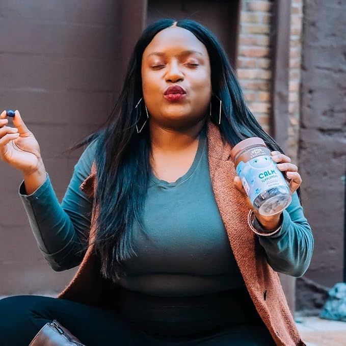 Good Day Chocolate Natural Calming Supplement for Adults, Blend of Camomile, Theanine, Magnesium, Fair Trade and Non-GMO Chocolate, 80 Pieces