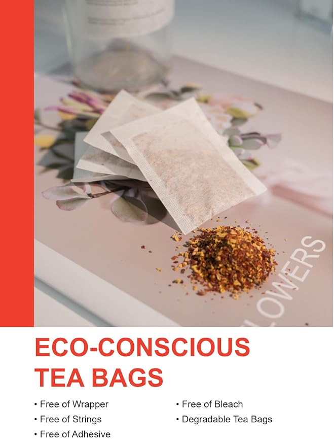 TeeLux Rose Hips Tea Bags, Premium Rosehip Herbal Tea, Fruity Flavor and Aroma, Caffeine-free, 100 Count