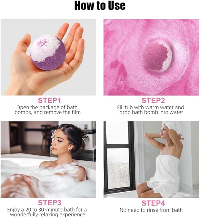12 Pcs Bath Bombs for Women,Refreshing Relaxing Scents Lush Foam Womens Bath Balls for Moisturizing,Relaxing Mood,Smoothing and Soften Skin,Handmade Shower Bombs Gifts for Her Him,2 Oz/pcs