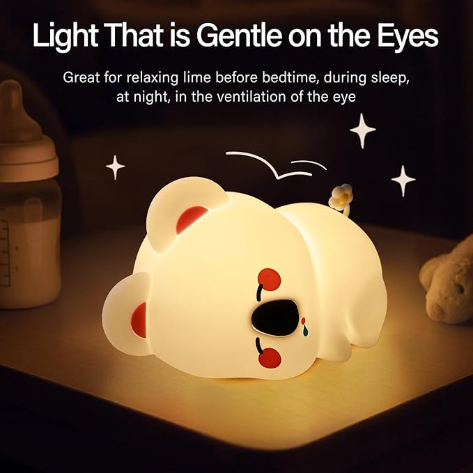 Cute Koala Night Light - Silicone 3-Level Dimmable Nursery Lamp with Timer, Rechargeable Touch Pat Light for Infants & Kids, Safe Breastfeeding Nightlight - Birthday & Baby Gift