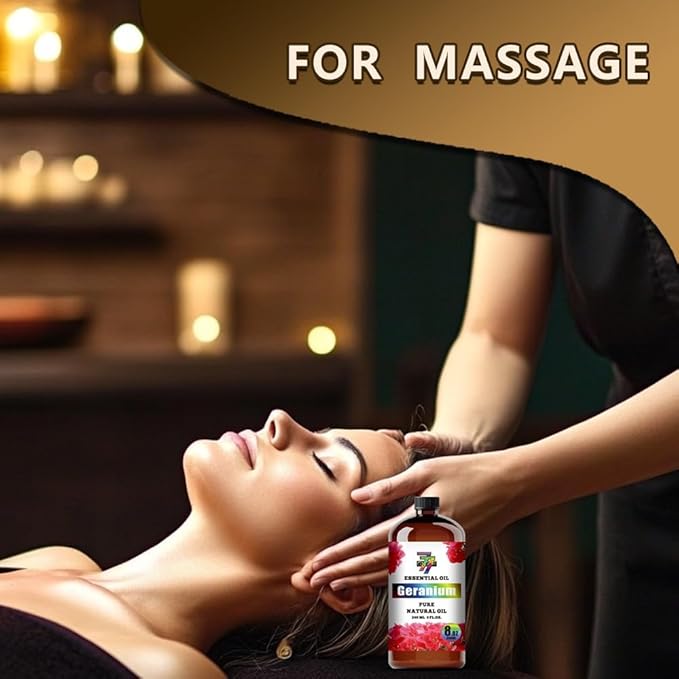 Geranium Essential Oil (8 oz / 240 ml) – Geranium Oils for diffusers, humidifiers, Home Baths, Cleaning Products, Yoga, DIY Soaps and DIY Scented Candles