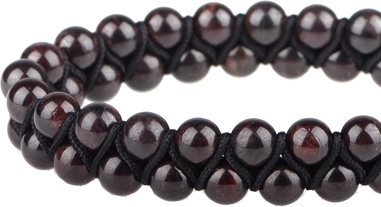 MASSIVE BEADS Double Layer Natural Chakra Healing Power Crystals Macrame Bracelet Yoga Stone Beads Gemstone Meditation Relax Anxiety Bangle for Unisex Women Men