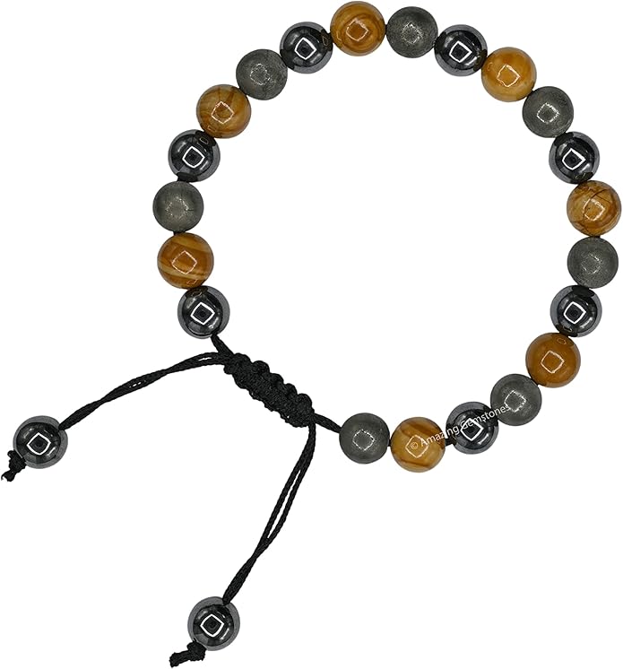 Natural Healing Crystal Bracelet for Women - Mens Bracelet Energy Balancing Gemstones Set - Adjustable Stone Bead Bracelet for Men and Women - Chakra Crystal Therapy Accessory, Meditation