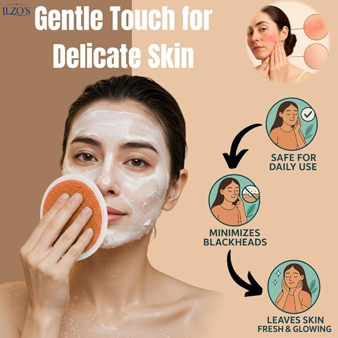 Original Moroccan Kessa Exfoliating Glove Set (ILZO’S) – 3-Piece Hammam Mitts for Face, Body & Back – Deep Skin Cleansing & Dead Skin Removal – Reusable Natural Exfoliator – Assorted Colors (ORANGE)