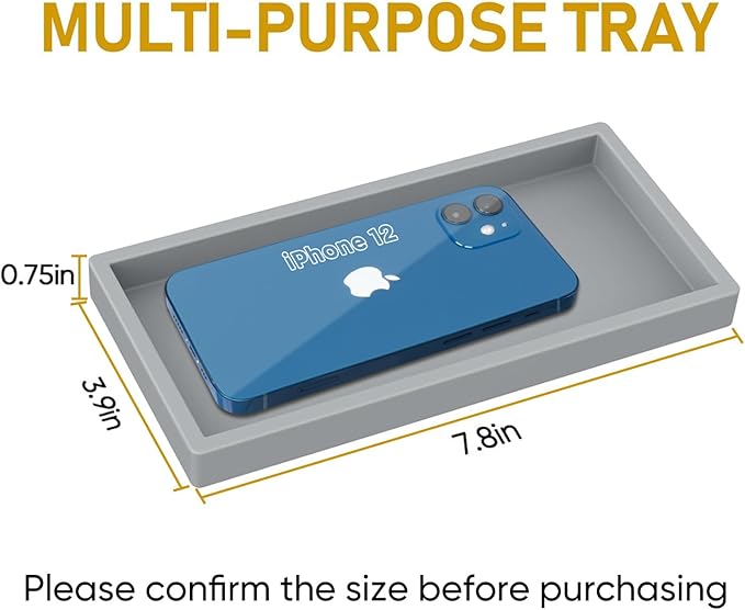 EG-SIPRO High-Grade Thickened Silicone Rectangle Bathroom Vanity Tray - Shatterproof Durable Soap Dispenser Tray for Countertop