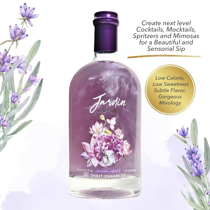 Jardin 3 Pack Lavender Infused Mixer for Cocktail and Mocktail - Premium Mixer - Non Alcoholic, Non GMO, Gluten Free, Keto (25.4oz)