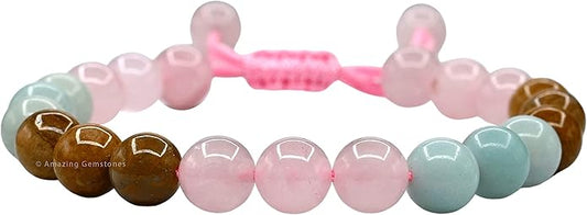 Natural Healing Crystal Bracelet for Women - Mens Bracelet Energy Balancing Gemstones Set - Adjustable Stone Bead Bracelet for Men and Women - Chakra Crystal Therapy Accessory, Meditation