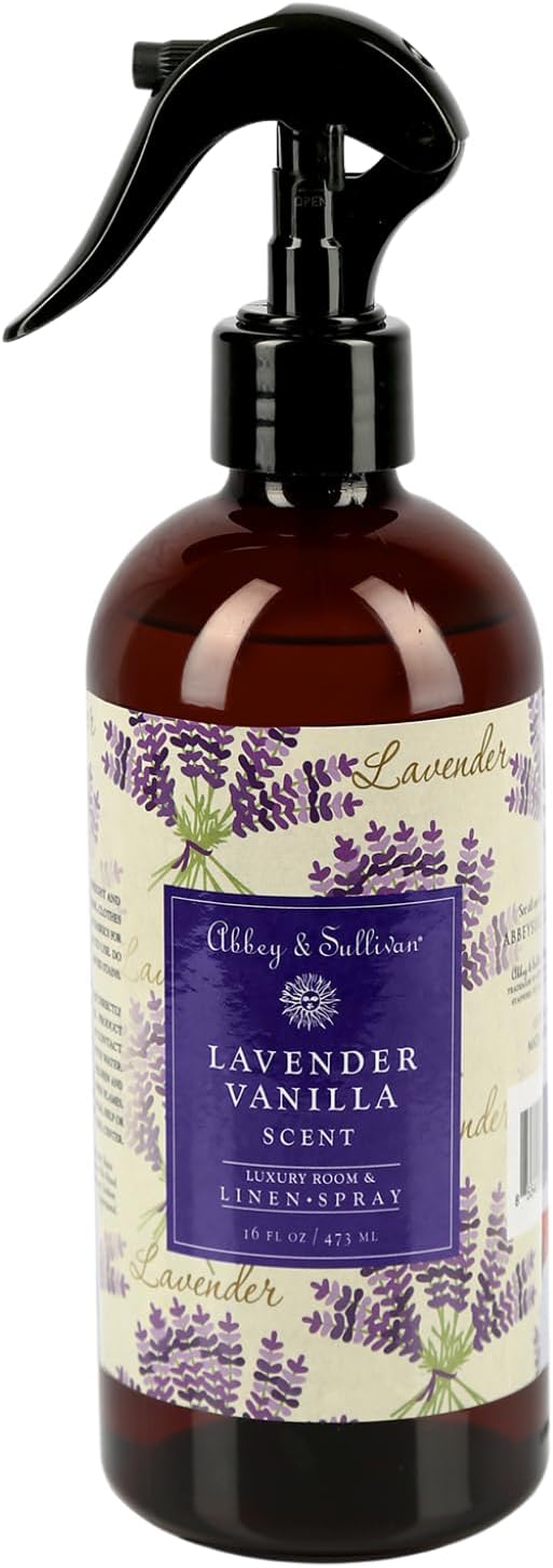 Abbey & Sullivan Odor Eliminating and Refreshing Linen and Room Spray, Lavender Vanilla, 16 oz.