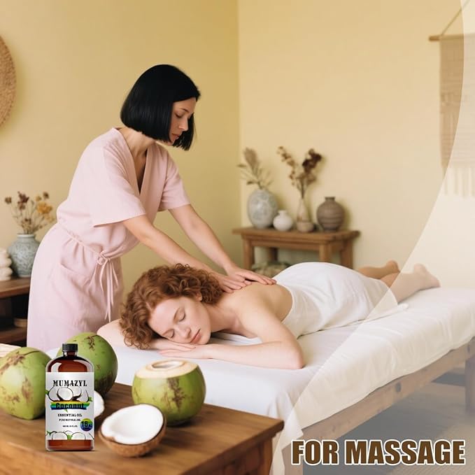 Coconut Essential Oil, Coconut Oil 16 Fl Oz 480ML for Diffuser Humidifier Yoga Cleaning DIY Candle Soap Making Essential Oils