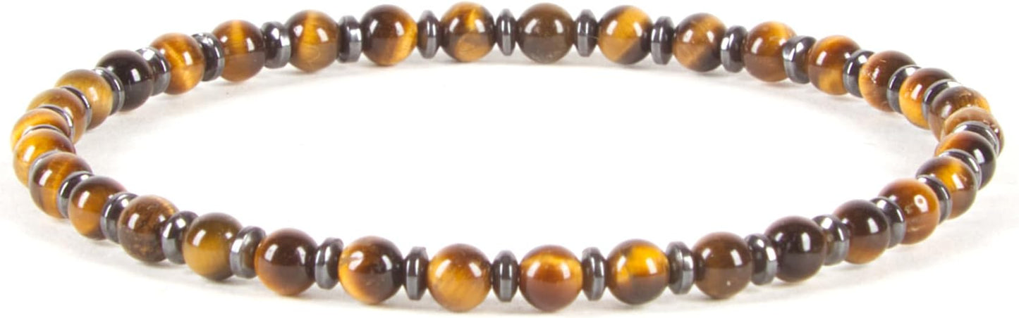 Cherry Tree Collection - Small, Medium, Large Sizes - Gemstone Beaded Bracelets For Women and Men - 4mm Round Beads