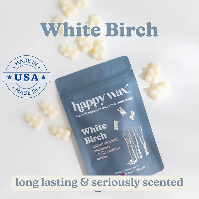Happy Wax Fall Woods Mix Premium Scented Natural, Non Toxic Soy Wax Melts – 6 Total Oz. of Scented Wax Melts. Includes: White Birch, Fall Woods and Pine Forest.