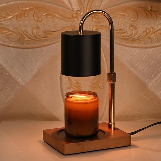 Candle Warmer Lamp Timer - Electric Candle Lamp Warmer, Birthday Gifts for Women, for Mom, House Warming Gifts New Home, Candle Warmer for Jar Candles with 2 Bulb GreyBlack