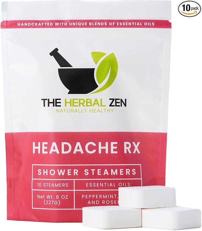 Head Hug Shower Steamers Aromatherapy for Relief - USA Made - Peppermint & Rosemary Shower Bomb Tablets – Christmas Gift - Adult Stocking Stuffer – Soothing Natural Essential Oils (10 Pack)