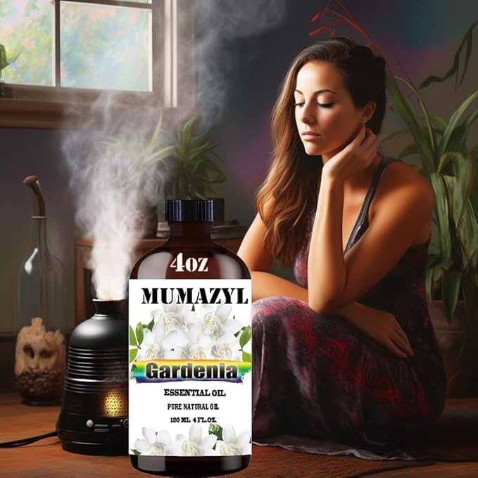 Gardenia Essential Oil, Gardenia Oil 4 Fl Oz 120ML for Diffuser Humidifier Yoga Cleaning DIY Candle Soap Making Essential Oils