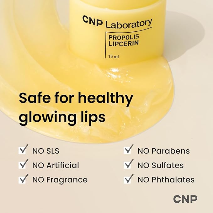 CNP Honey Lip Butter - Propolis Lipcerin™ 01 Original, Hydrating Overnight Manuka Lip Balm & Mask, 12hr Long-Lasting Moisture, Korean Skin Care, 0.5 fl.oz.