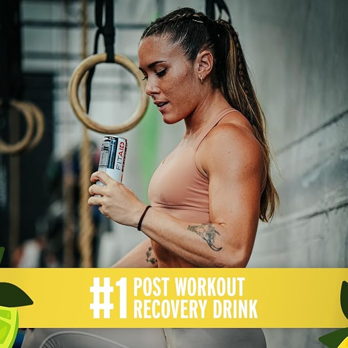 FITAID Recovery Blend, Number 1 Post-Workout Recovery Drink, BCAAs, Electrolytes, Full Vitamin B Complex, Paleo, Vegan & Gluten-Free, Lightly Carbonated, 12 Fl Oz (Pack of 4)