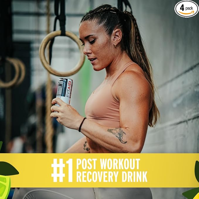 FITAID Recovery Blend, Number 1 Post-Workout Recovery Drink, BCAAs, Electrolytes, Full Vitamin B Complex, Paleo, Vegan & Gluten-Free, Lightly Carbonated, 12 Fl Oz (Pack of 4)