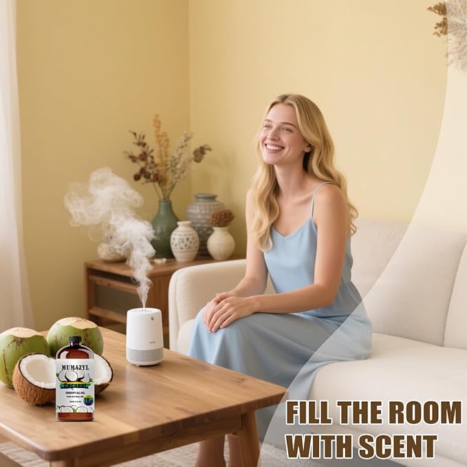 Coconut Essential Oil, Coconut Oil 16 Fl Oz 480ML for Diffuser Humidifier Yoga Cleaning DIY Candle Soap Making Essential Oils