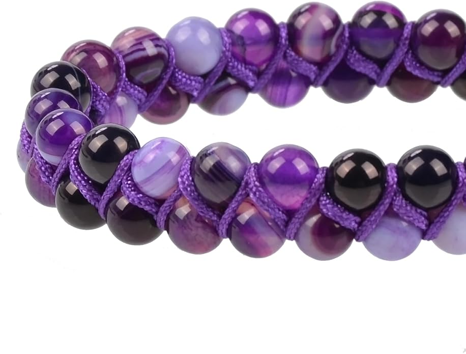 MASSIVE BEADS Double Layer Natural Chakra Healing Power Crystals Macrame Bracelet Yoga Stone Beads Gemstone Meditation Relax Anxiety Bangle for Unisex Women Men