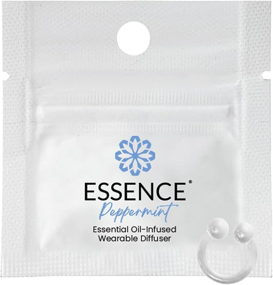 Essence Wearable Aromatherapy Nasal Diffuser – Peppermint Essential Oil Nose Ring Silicone Inhaler for Stress & Mood Support - Made in USA & Travel-Friendly (Ring Only)