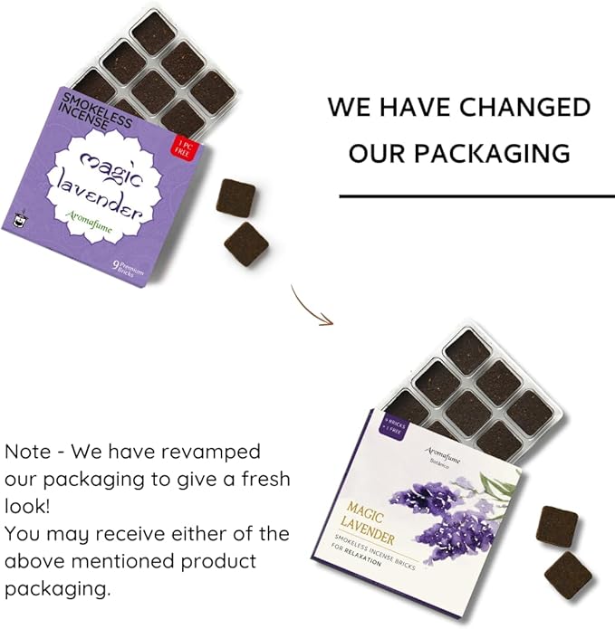 Magic Lavender Incense Bricks Refill Pack (3 x 9 Bricks) by Aromafume | Made with Pure Lavender | Ideal for Meditation, Relaxation, or Yoga | Natural, Low Smoke, Nontoxic Incense Bricks