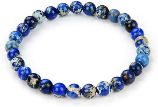 Adabele 1pc Natural Stretch Gemstone Bracelet 6mm (0.24 Inch) Bead 7" 7.5" 8 inch Healing Crystal Quartz Energy Chakra Jewelry Women Birthday Gift