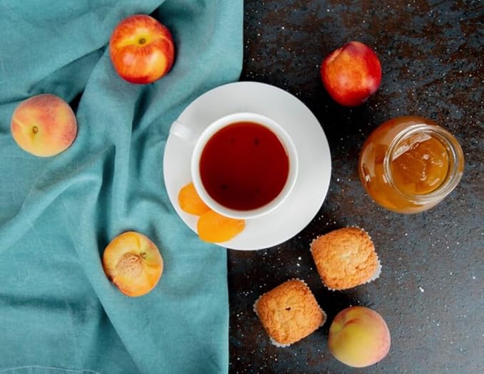 Denise's Fine Tea, USDA Organic, Decaf Peach Apricot Tea, Decaf Flavored Black Tea, Loose Leaf (100g) - Caffeine removed naturally using CO2