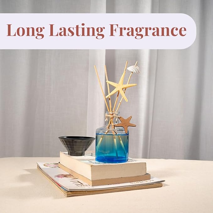 Folkulture Reed Diffusers for Home, 5 oz | Bathroom Decor, Beach Scent Diffuser Oil with Sticks for Living Room, Office, Desk| Natural Essential Oils | Housewarming Gifts | Home Fragrance Products