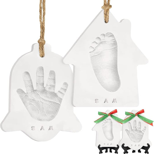 Baby Hand and Footprint Kit - Personalized Newborn Footprint Ornament, Clay Handprint Keepsake, Easy DIY Dog Paw Print Kit, Baby Shower Gifts for Boys, Girls, New Mom Gifts(Chime)