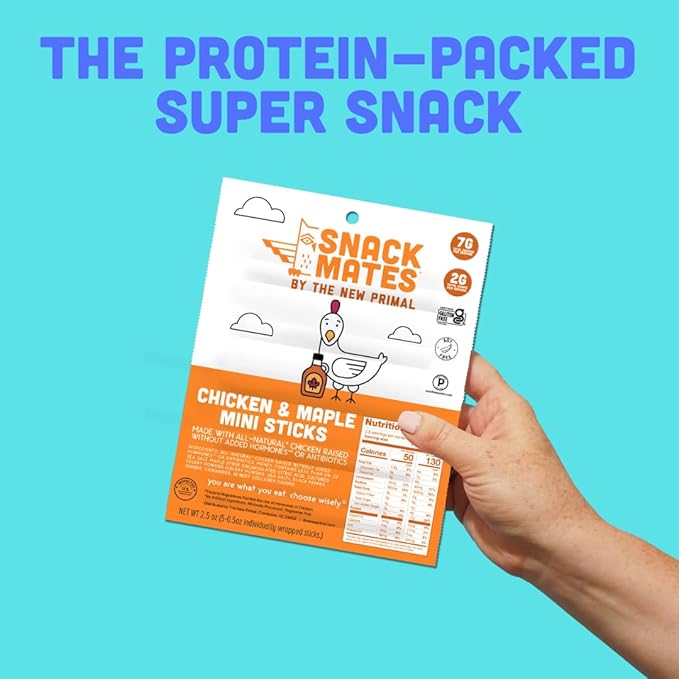 Snack Mates by New Primal Sampler Four Flavor Pack, Mini Meat Sticks, High Protein and Low Sugar Kids Snack, Gluten Free, Soy Free, Paleo, Lunchbox Friendly, 20 Count