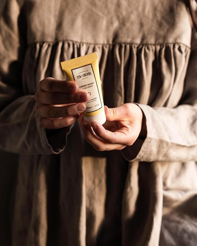 Fer à Cheval Moisturizing Scented Hand Cream Set, Creamy Hand Cream Travel Size Lotion Organic Shea Butter Hand Lotion | Pack of 3 (Honey & Almond, Rose Petals, Aqua Tangerine) 30ml/ 1.01 fl oz