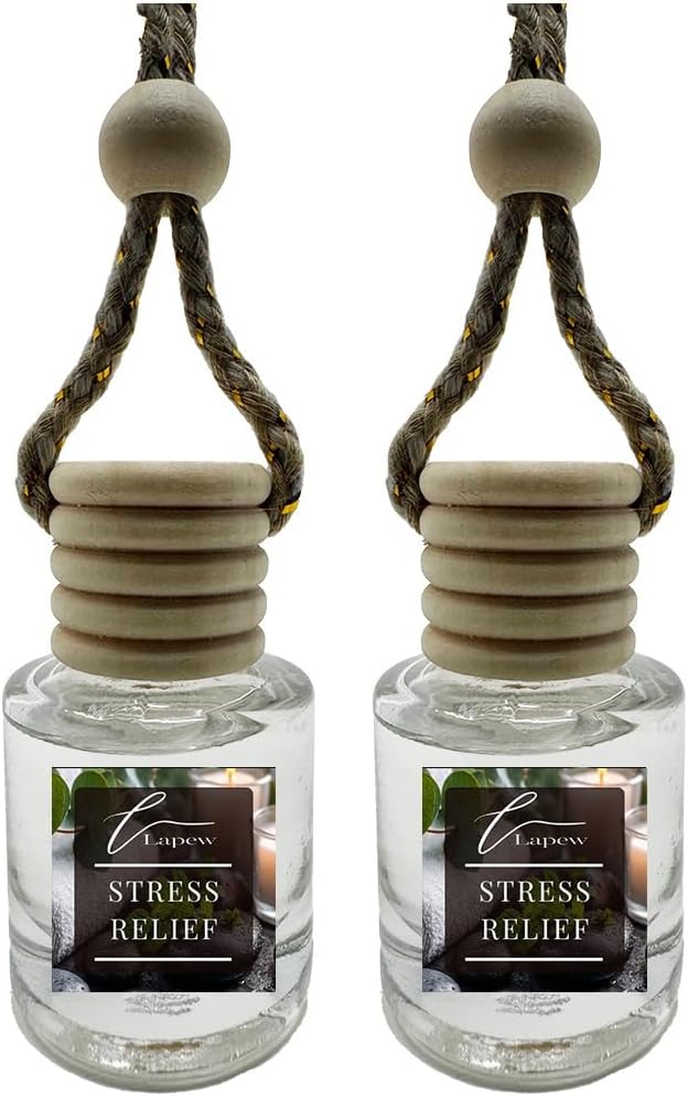 Car Air Freshener Diffuser – 2 Pack Hanging Air Freshener Diffuser (.34 Oz, Stress Relief)