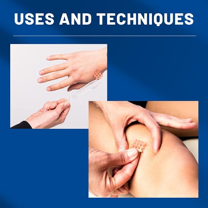 CrossLinq Acupressure Patches | Acupuncture Patch for Scars & Muscle Pain | Crosshatch Pain Patches | Non-Elastic Crosspatches | Large | (Pack of 40)