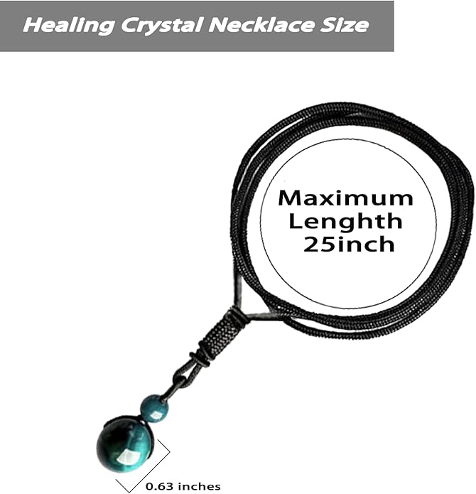 Crystal Necklaces for Women Men, Tigers Eye Amethyst Obsidian Pendant for Protection, Crystals and Healing Stones Necklace Jewelry for Spiritual