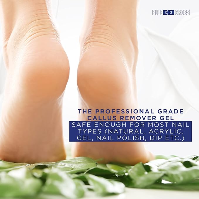 Blue Cross Callus Remover Gel for Feet or Heel, Extra Strength Professional Nail Care, File, Shaver, Scrubber & Pumice Stone Alternative for at Home Manicure/Pedicure Results, 6oz