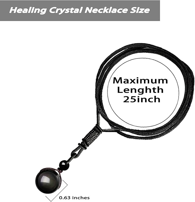 Crystal Necklaces for Women Men, Tigers Eye Amethyst Obsidian Pendant for Protection, Crystals and Healing Stones Necklace Jewelry for Spiritual