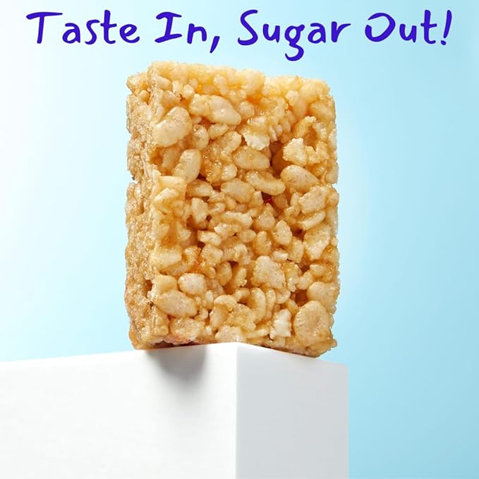 Skinny Crispy Original Vanilla Rice Treats – Low Sugar (4g), Vegan, Gluten-Free, Dairy-Free, Non-GMO, Top 9 Allergen-Free, Healthy Snack Bars, 15 Count