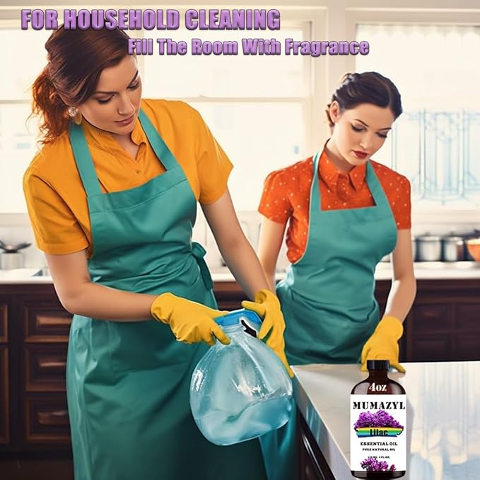 Lilac Essential Oil, Lilac Oil 4 Fl Oz 120ML for Diffuser Humidifier Yoga Cleaning DIY Candle Soap Making Essential Oils