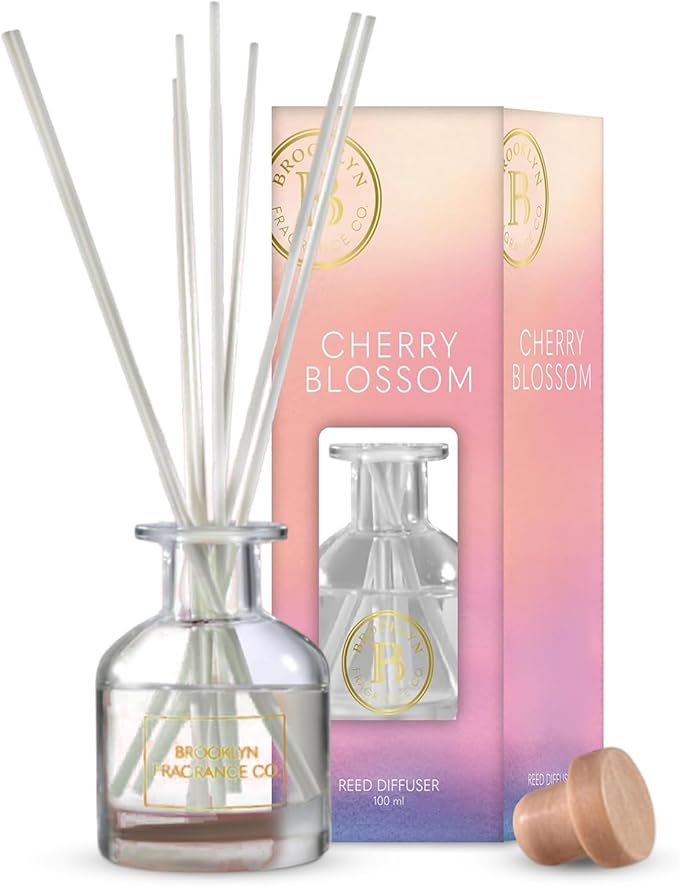 Brooklyn Fragrance Co. Water Color- Long Lasting Scented Aroma Diffuser – Cherry Blossom Air Freshener for Home- Fragrance Diffuser for a Large Room - 100ML