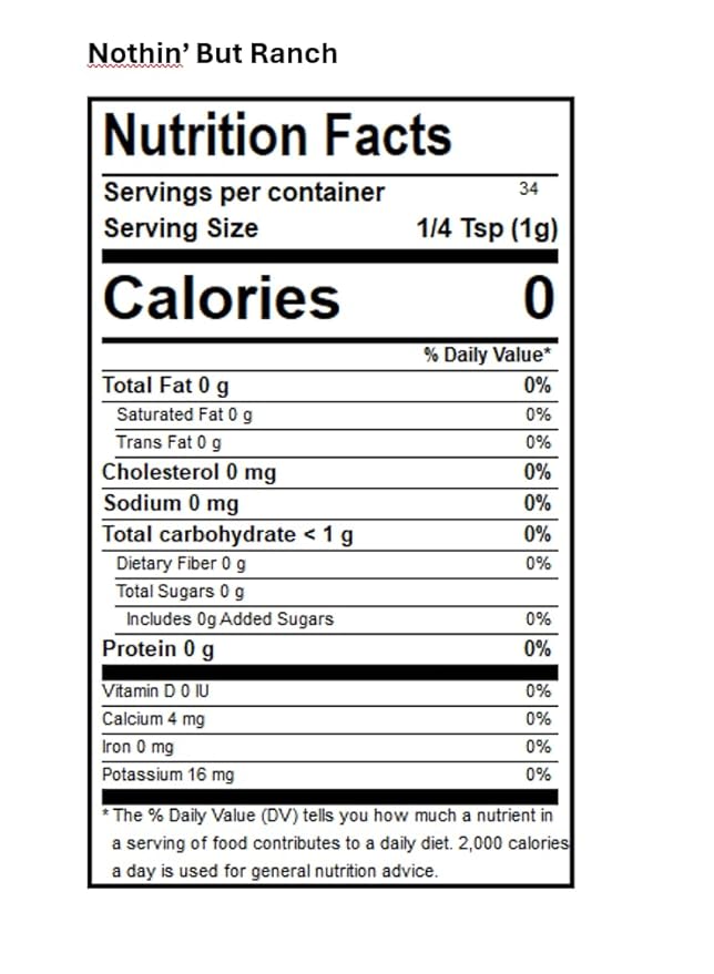 DAK's Spices Nothin' But Ranch Blend | 100% Salt & Sugar Free | Healthy Seasoning | MSG, Preservative & Potassium Chloride Free | Low Carb & Keto Friendly | Perfect for Adding Flavor to Recipes | 1.5 oz